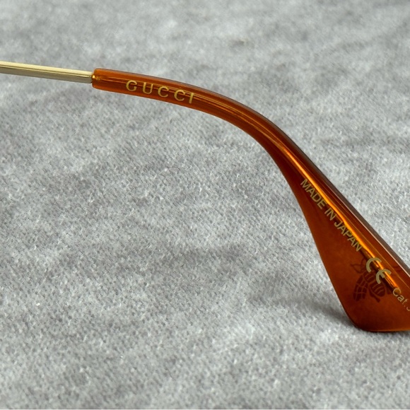 Gucci Gg0061s Round Metal Framed Sunglasses Brown Green Lense - Picture 11 of 12